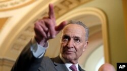 FILE - Senate Minority Leader Chuck Schumer of N.Y., Capitol Hill, Washington.