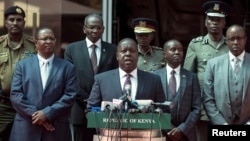 Kenya's Interior Minister Fred Matiang'i speaks during a press conference in Nairobi, Jan. 31, 2018. 