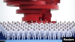 中国海军在青岛庆祝人民解放军海军建军70周年。(2019年4月22日)