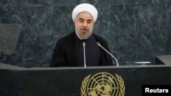 Iran's President Hassan Rouhani addresses the 68th United Nations General Assembly at UN headquarters in New York, September 24, 2013. 