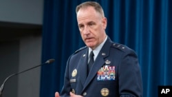 FILE - Pentagon Press Secretary Air Force Maj. Gen. Pat Ryder speaks during a news conference in the briefing room of the Pentagon, May 14, 2024, in Washington.