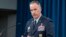 FILE - Pentagon Press Secretary Air Force Maj. Gen. Pat Ryder speaks during a news conference in the briefing room of the Pentagon, May 14, 2024, in Washington.