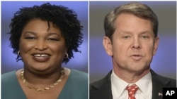 Stacey Abrams et Brian Kemp, les candidats pour le poste de gouverneur en Georgie.