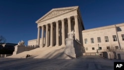 FILE - In this photo taken on Tuesday, April 4, 2017, the Supreme Court Building is seen in Washington.