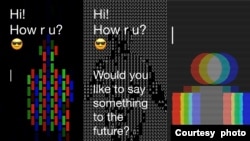 "Hi! How r u?" is a portal that offers a futuristic form of communication, enabling spontaneous connection across huge distances and in various languages to bridge cultural differences. (Photo courtesy of Circus Family)