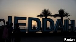 People are pictured along Jeddah's corniche, Saudi Arabia, June 23, 2018. Delegations from 57 Islamic countries are expected to participate in an international Muslim scholars conference on peace and stability in Afghanistan next week in Jeddah and the Saudi capital city of Mecca.