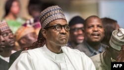 Le président Muhammadu Buhari à l'hotel Eko, à Lagos, le 29 mars 2018.