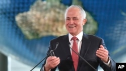 FILE - Australian Prime Minister Malcolm Turnbull delivers a speech in Tokyo, Japan, Dec. 18, 2015. 