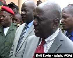 Kildadi Taguieke Boukar, governor of the Adamawa region of Cameroon, visits the freed hostages in Ngaoui, Cameroon, June 6, 2018.