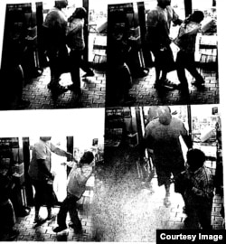 Ferguson police documents say these are surveillance images of Michael Brown pushing a convenience store worker shortly before Brown was shot and killed by police Officer Darren Wilson.