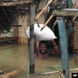 A flooded home in Antalaha