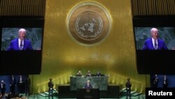 Rais wa Marekani Joe Biden akihutubia Mkutano wa 78th wa Baraza Kuu la Umoja wa Mataifa UNGA, Majadiliano ya Jumla katika makao makuu ya UN, New York