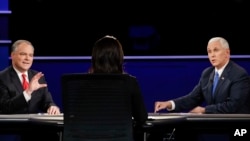 Campaign 2016 VP Debate vice-presidential nominee Gov. Mike Pence and Sen. Tim Kaine debate 