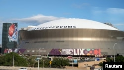 Toàn cảnh Caesars Superdome ở New Orleans, LA, Hoa Kỳ, địa điểm diễn ra trận Superbowl LIX giữa hai đội Kansas City Chiefs và Philadelphia Eagles.