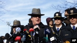Lt. J. Paul Vance of the Connecticut State Police conducts a news briefing, Saturday, Dec. 15, 2012 in Newtown, Connecticut.