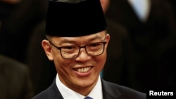 資料照片：印度尼西亞外交部長蘇吉奧諾。(2024年10月21日)