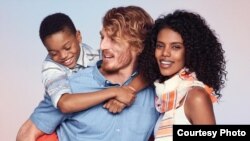 Actors portray a biracial family in an ad for the Old Navy clothing retailer. (Courtesy Old Navy)
