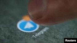 រូបថតឯកសារ៖ រូបសញ្ញាកម្មវិធី Telegram ត្រូវបានគេមើលឃើញនៅលើស្មាតហ្វូនក្នុងរូបភាពដែលថតនៅថ្ងៃទី១៥ ខែកញ្ញា ឆ្នាំ២០១៧។