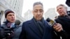 Former New York State Assembly Speaker Sheldon Silver, center, is surrounded by members of the media as he leaves a federal courthouse in New York, Feb. 24, 2015.