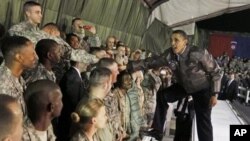 President Barack Obama visit US troops in Afghanistan earlier this year