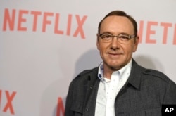 FILE - Kevin Spacey arrives at the Samuel Goldwyn Theater in Beverly Hills, California, April 27, 2015.