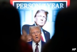 President-elect Donald Trump speaks during a Time magazine Person of the Year event at the New York Stock Exchange, in New York, Dec. 12, 2024.