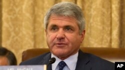 FILE - House Homeland Security Committee Chairman Rep. Michael McCaul, R-Texas, asks a questions on Capitol Hill, April 9, 2014.