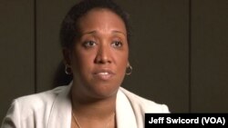 Andra Gillespie, an Emory University political scientist, encourages looking at the impact of voter ID laws on registration. (J. Swicord/VOA)