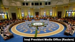 Attendees gather at the emergency Arab summit organised by Egypt, in Cairo, Egypt, March 4, 2025.