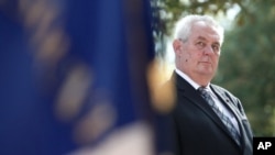 FILE - Czech Republic President Milos Zeman.