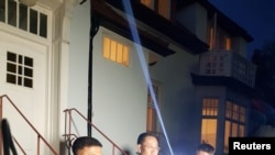 North Korea's chief nuclear negotiator Kim Myong Gil is seen outside the North Korean embassy in Stockholm, Oct. 5, 2019. 