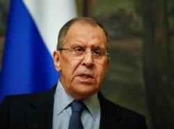 Russian Foreign Minister Sergey Lavrov attends a news conference in Moscow, Russia, April 16, 2021.