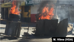 On Feb. 11, 2019, a flaming barricade in Port au Prince, Haiti, where protesters are decrying impossible living conditions, corruption and demanding the president resign.