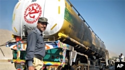 Tanker set on fire in south of Quetta, capital city of Baluchistan province of Pakistan, 18 Oct. 2010