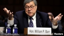 William Barr testifies at a Senate Judiciary Committee hearing on his nomination to be attorney general of the United States on Capitol Hill in Washington, Jan. 15, 2019. 