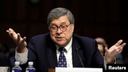 William Barr testifies at a Senate Judiciary Committee hearing on his nomination to be attorney general of the United States on Capitol Hill in Washington, Jan. 15, 2019. 