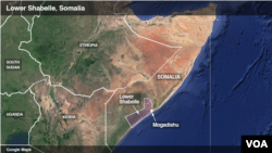 Lower Shabelle, Somalia, where a Somali official reports that a drone crashed.