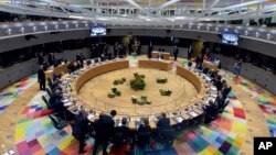 Les dirigeants de l'Union européenne, lors du dernier sommet de l'UE à Bruxelles, le 21 mars 2019.