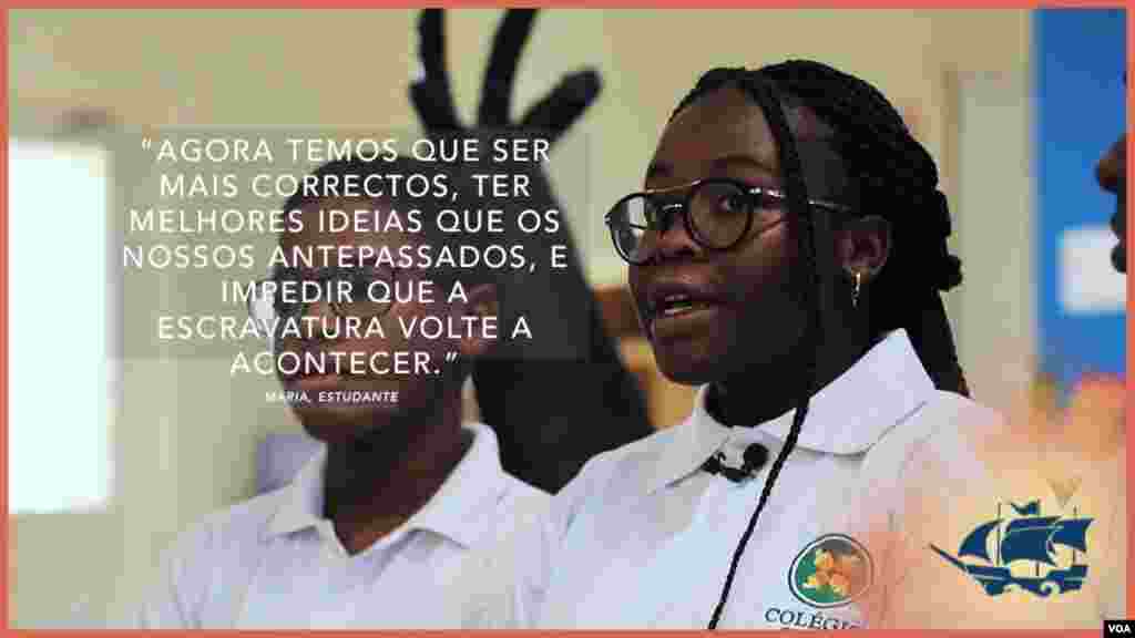 Citação sobre escravatura de estudante angolana 