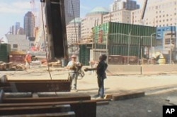 Workers on 1 World Trade Center site, which will be the tallest building in the U.S.
