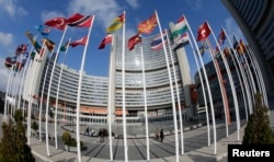 FILE - The United Nations headquarters building in Vienna.