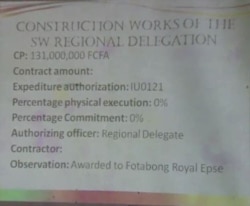 Statistics seen in the English-speaking town of Buea indicate most projects have not taken off, Aug. 1, 2019. (Moki Kindzeka/VOA)