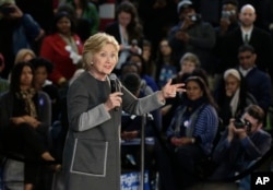 Democratic presidential candidate Hillary Clinton speaks during a campaign stop, in New York, April 6, 2016.