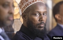 FILE - Former al Shabaab leader Mukhtar Robow attends a news conference in Baidoa, Somalia, Nov. 4, 2018.