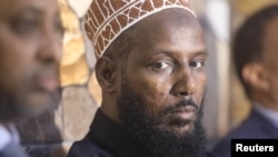 FILE - Former al Shabaab leader Mukhtar Robow attends a news conference in Baidoa, Somalia, Nov. 4, 2018. 