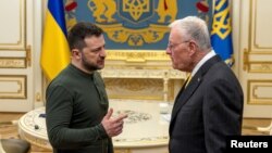 Ukrainian President Volodymyr Zelenskiy meets U.S. Special Envoy to Ukraine and Russia Keith Kellogg, amid Russia's attack on Ukraine, in Kyiv
