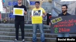 Avtandil Məmmədov Gürcüstanda aksiya keçirərkən