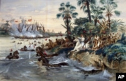 Venezuela’s first president, Gen. José Antonio Páez went into exile in New York in 1850. Here, the general's son, Ramón Páez, depicts a war scene from 1818.