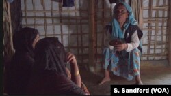 Fifty-year-old Nur Begum, who was among the mass exodus of Rohingya from Myanmar last fall, is one of about 20 health counseling volunteers working for UNICEF’s local NGO partner Pulse. They offer up their knowledge to the female population in Balukhali refugee camp.