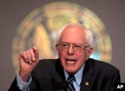FILE - Democratic presidential candidate Sen. Bernie Sanders.